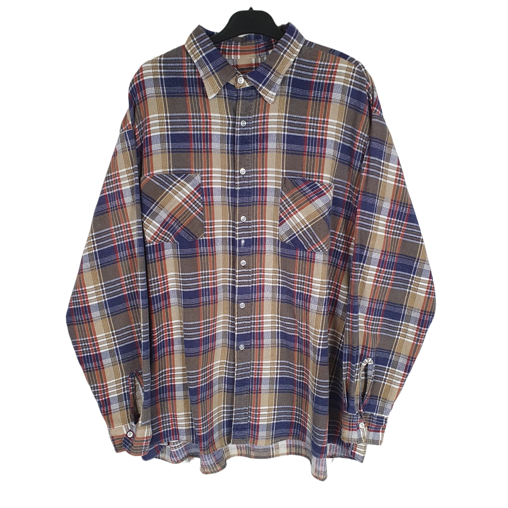 American Edition Flannel Shacket Long Sleeve Regular Fit Check Shirt Blue