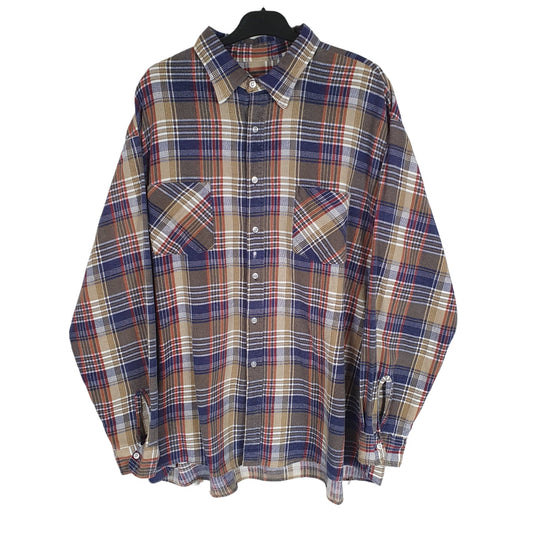 American Edition Flannel Shacket Long Sleeve Regular Fit Check Shirt Blue