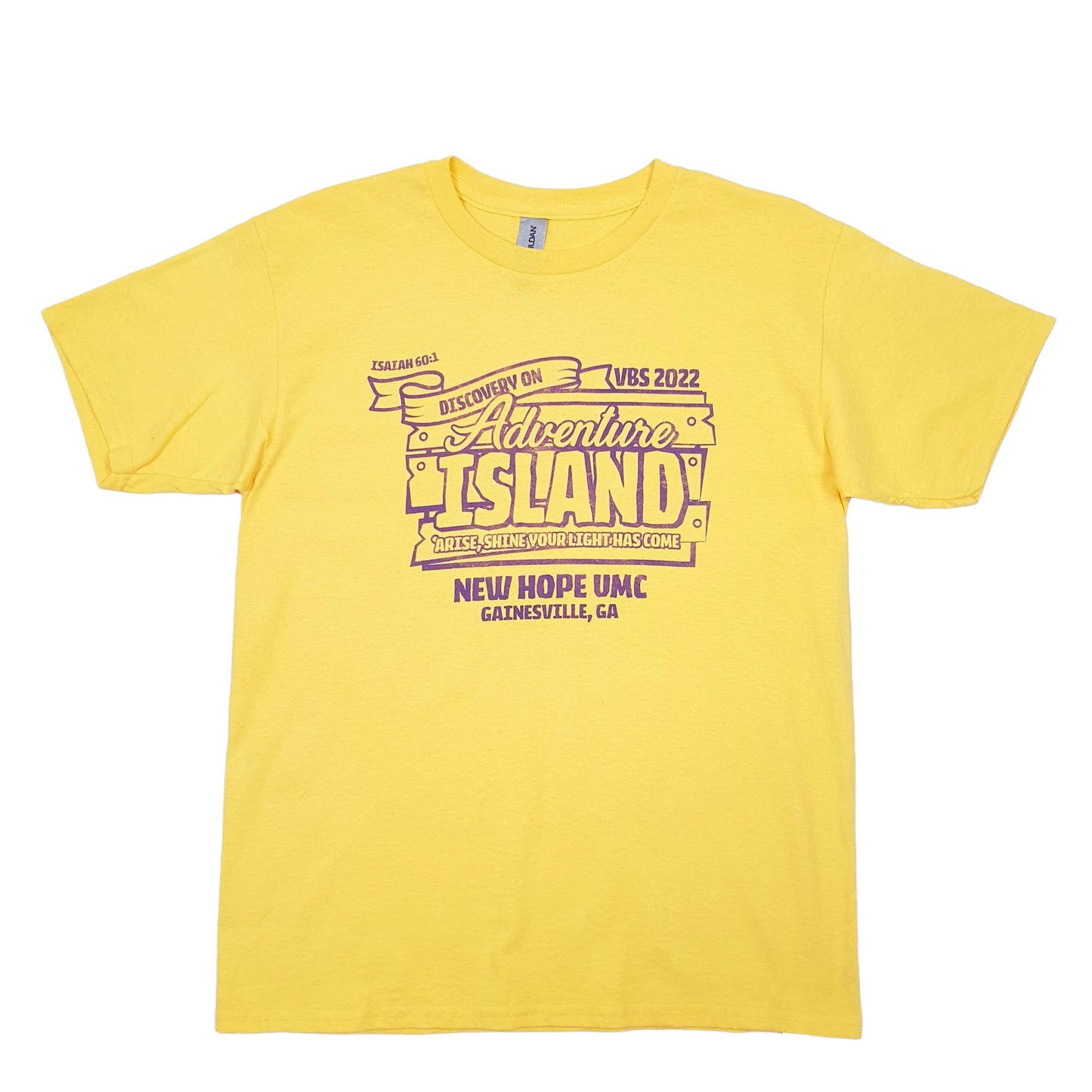 Gildan Adventure Island Gainesville GA Short Sleeve T Shirt Yellow