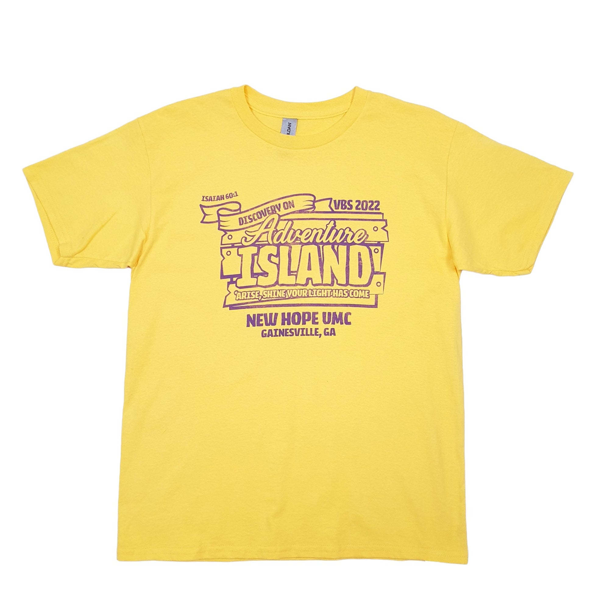 Gildan Adventure Island Gainesville GA Short Sleeve T Shirt Yellow