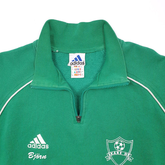 Mens Green Adidas Vintage Handball Quarter Zip Jumper