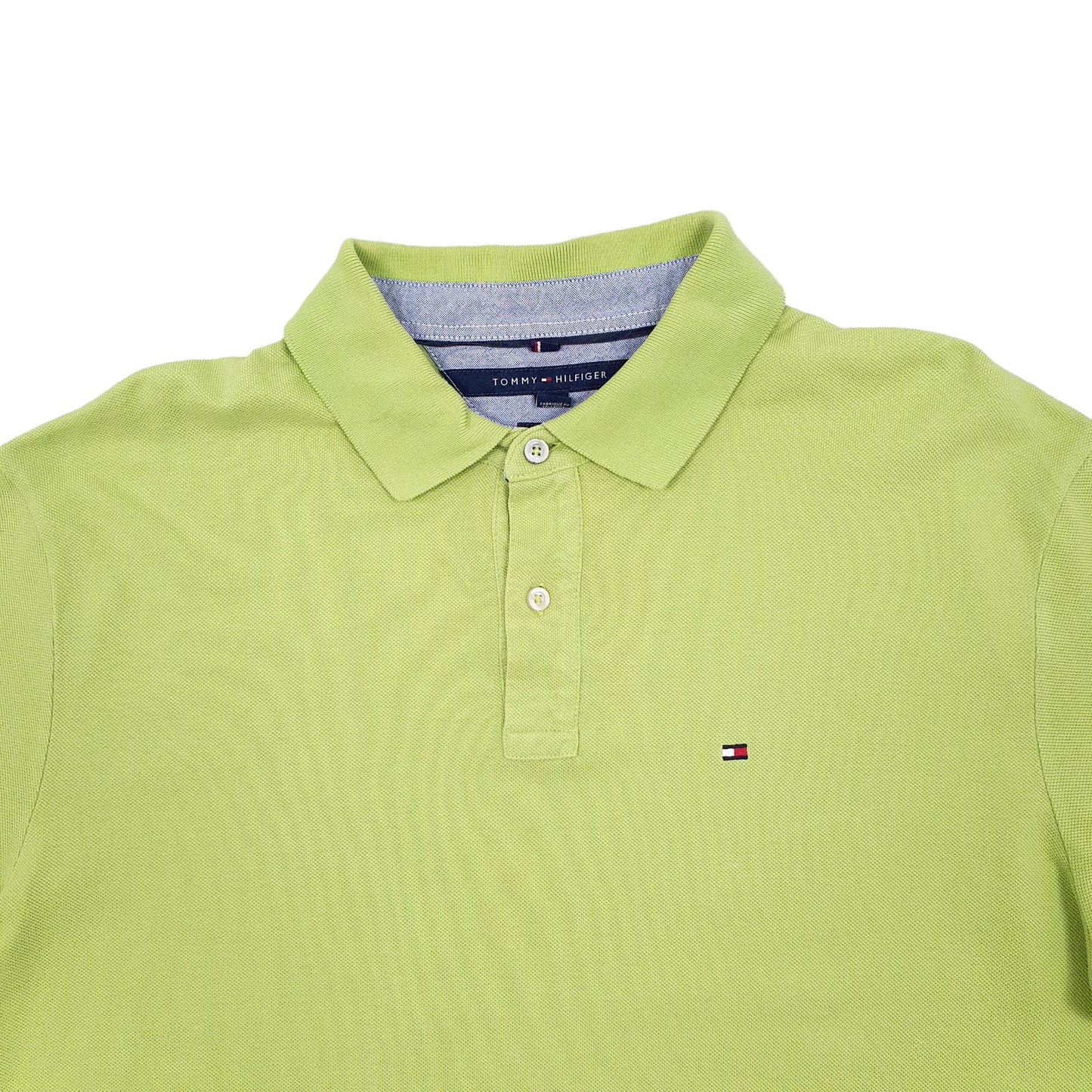Mens Green Tommy Hilfiger Custom Fit Short Sleeve Polo Shirt