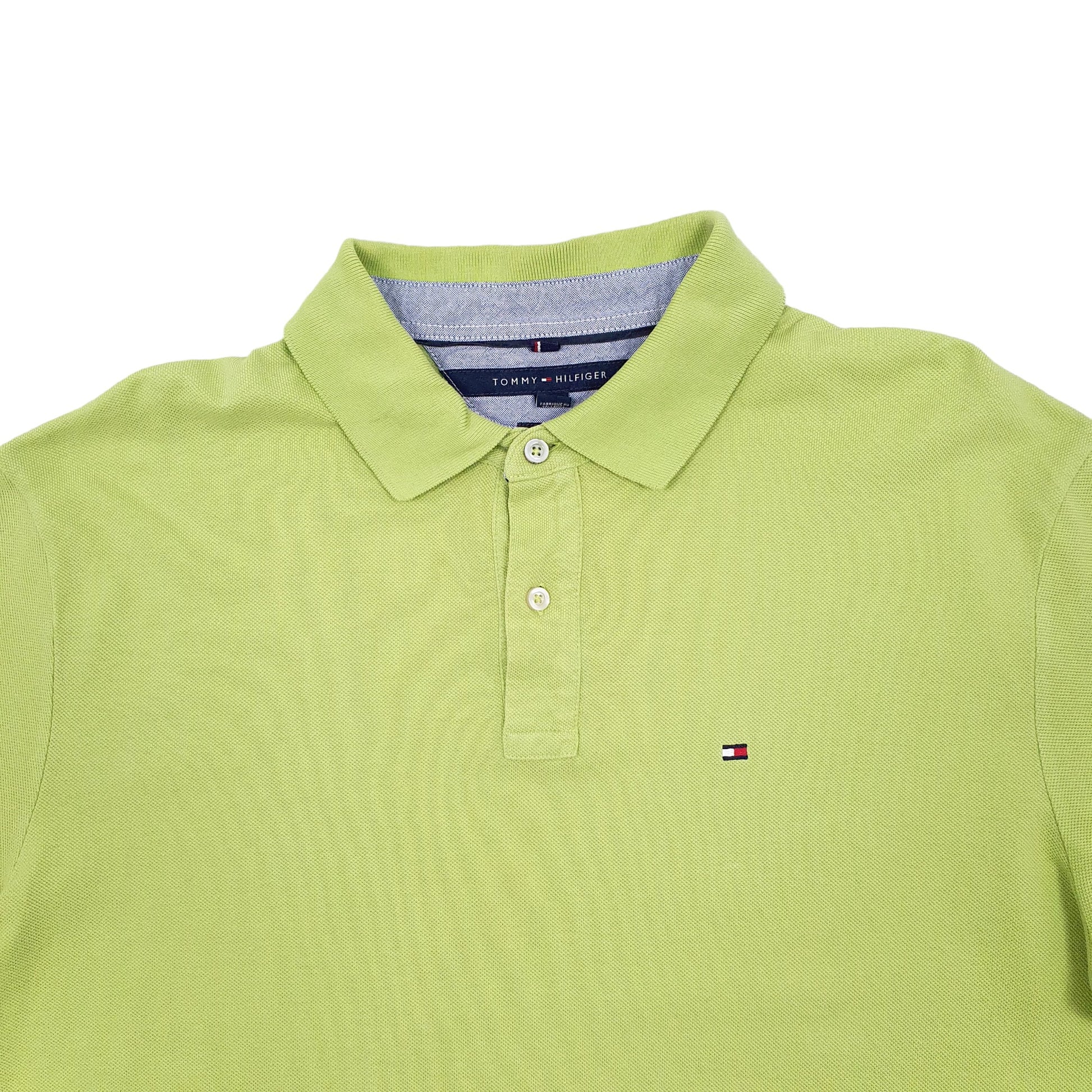 Mens Green Tommy Hilfiger Custom Fit Short Sleeve Polo Shirt