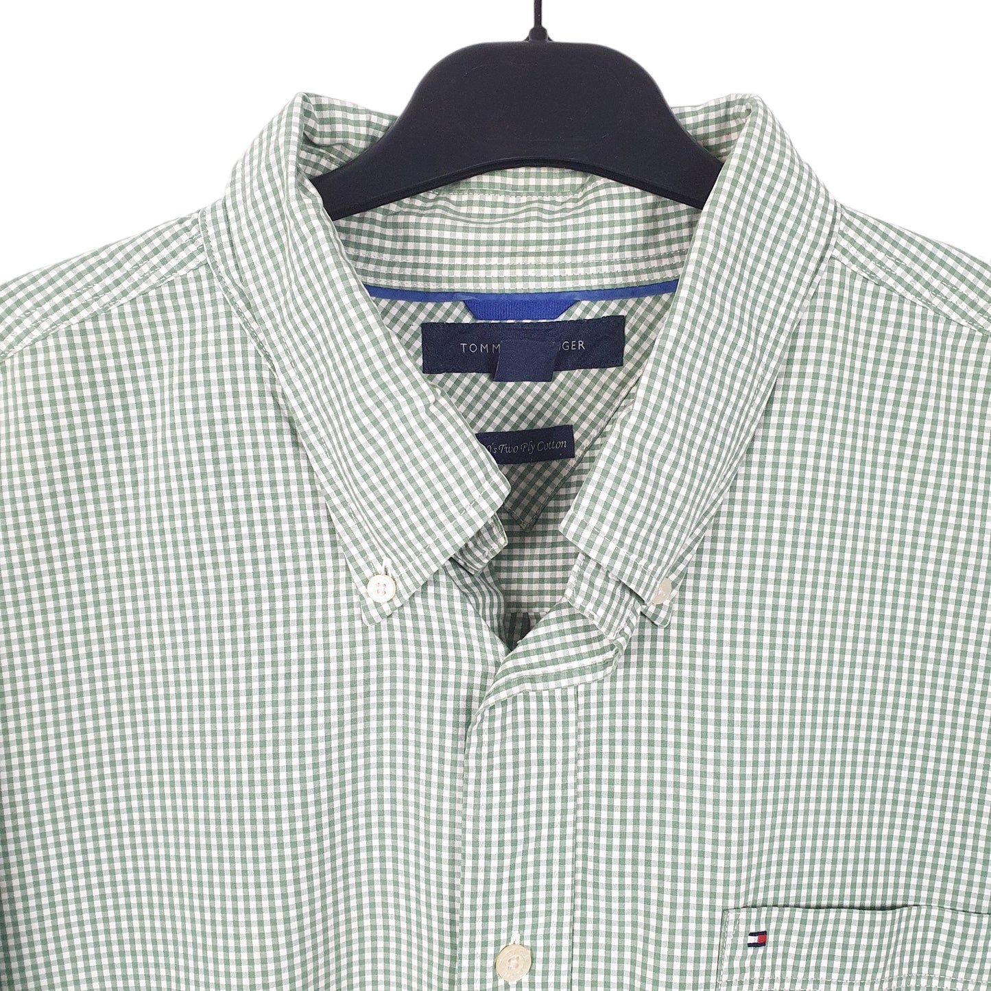 Tommy Hilfiger Long Sleeve Regular Fit Gingham Shirt Green