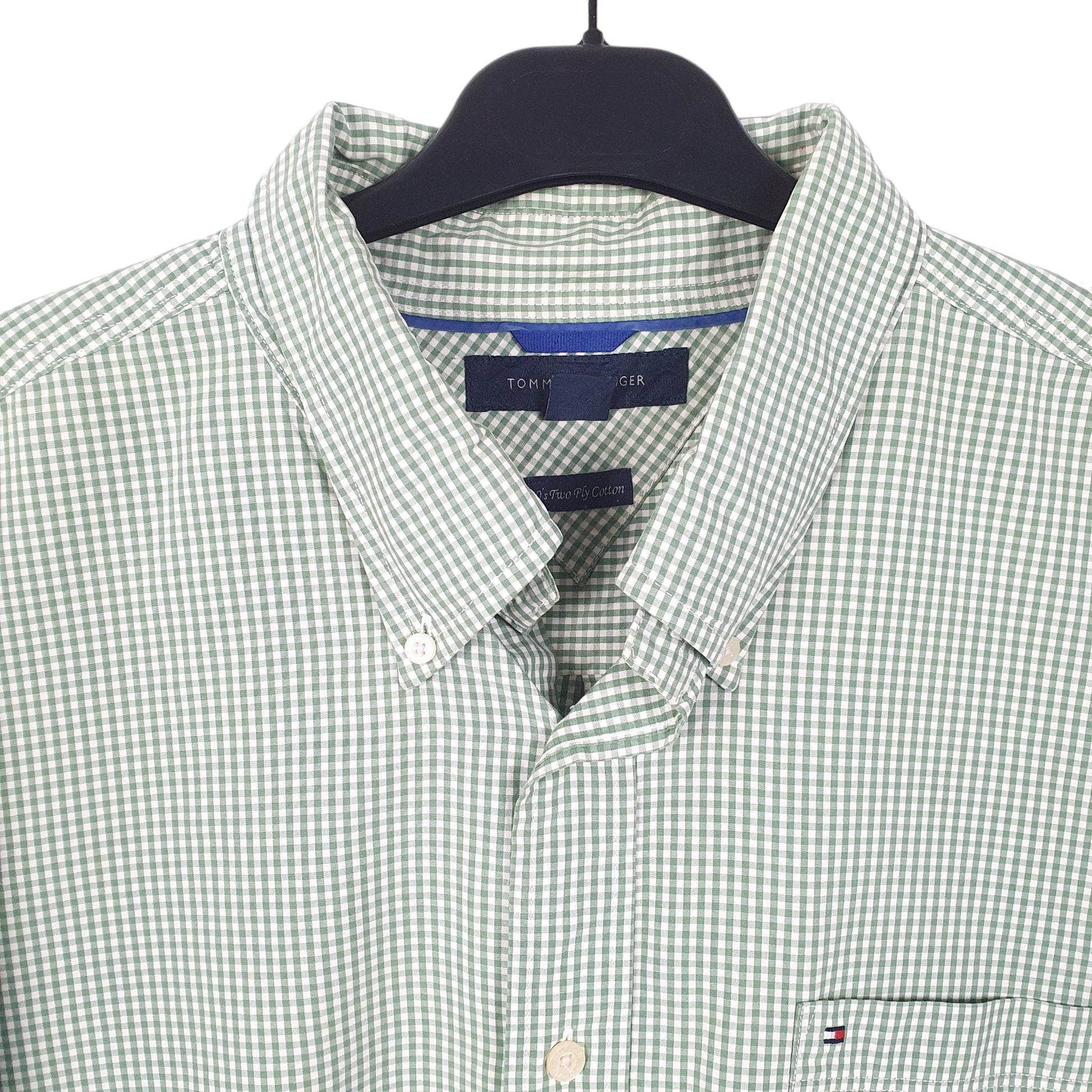 Tommy Hilfiger Long Sleeve Regular Fit Gingham Shirt Green