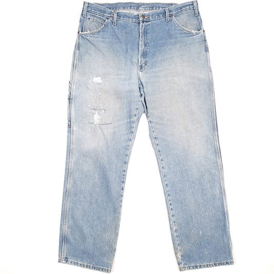 Dickies Casual Loose Fit Carpenter Repair Needed Jeans W38 L32 Blue