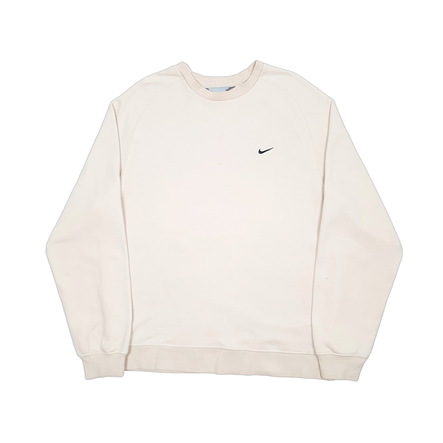 Mens Cream Nike Vintage 2000s Crewneck Jumper