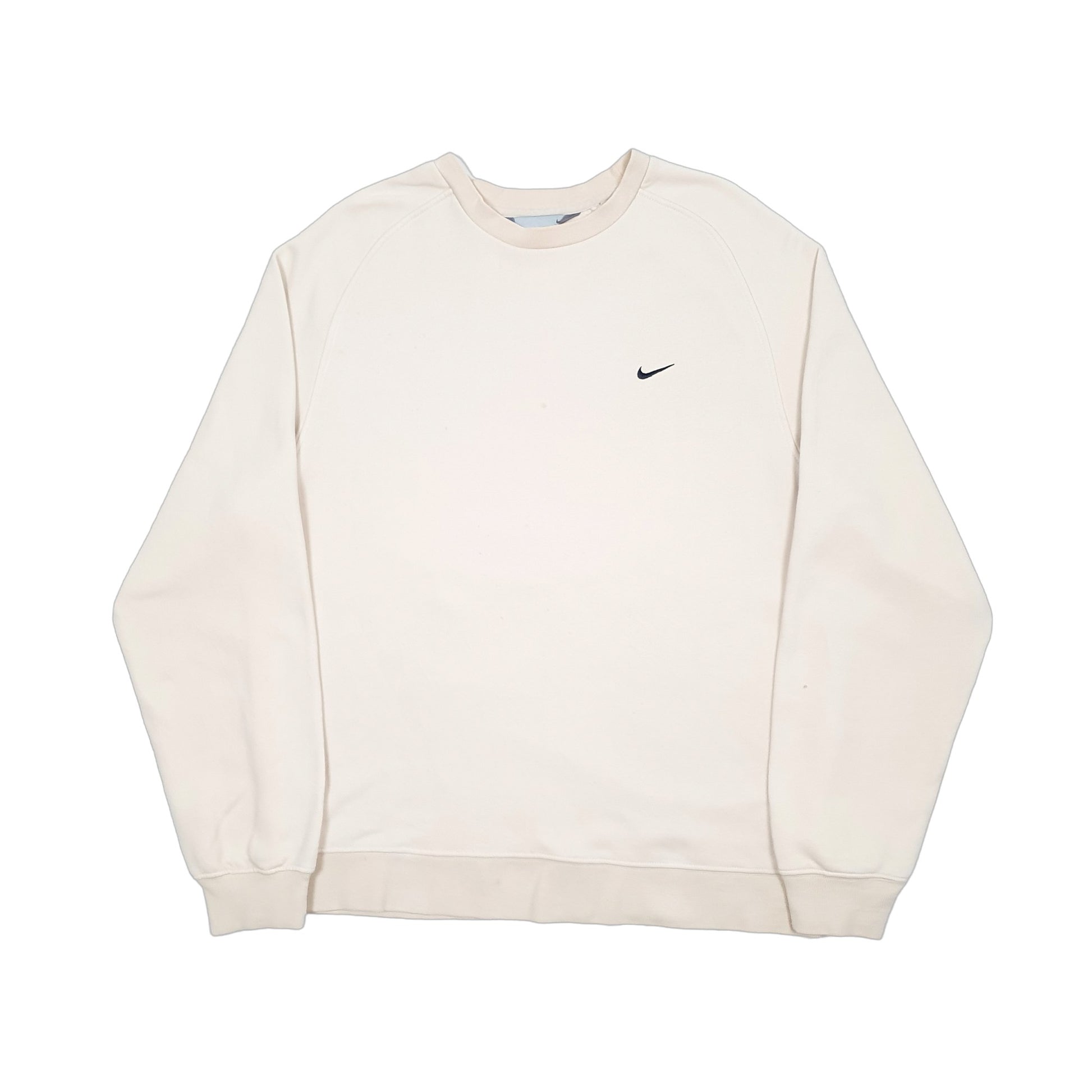 Mens Cream Nike Vintage 2000s Crewneck Jumper
