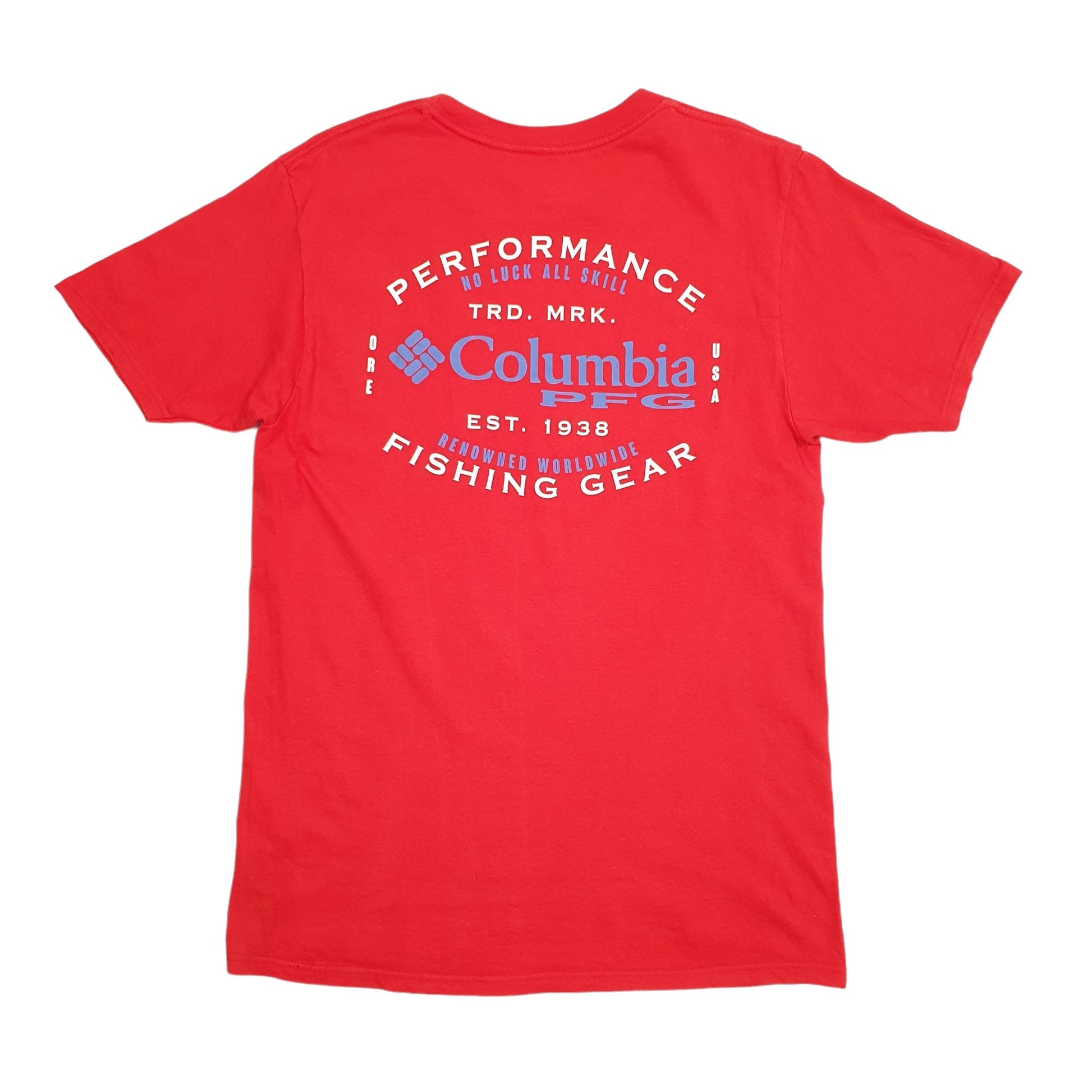 Mens Red Columbia Sportswear  Short Sleeve T Shirt