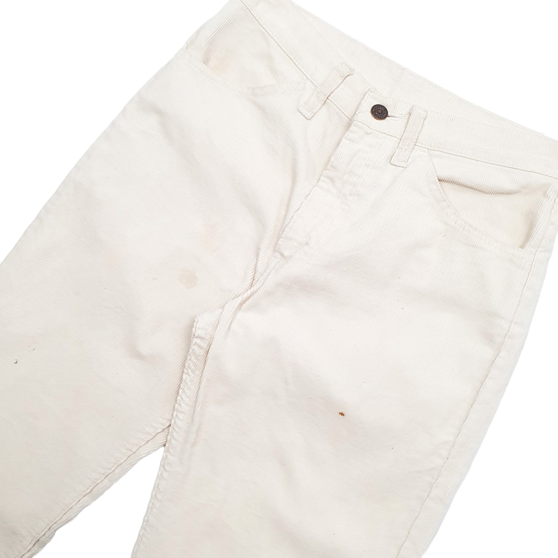 Womens Cream Levis USA Made 1980s Corduroy Trousers