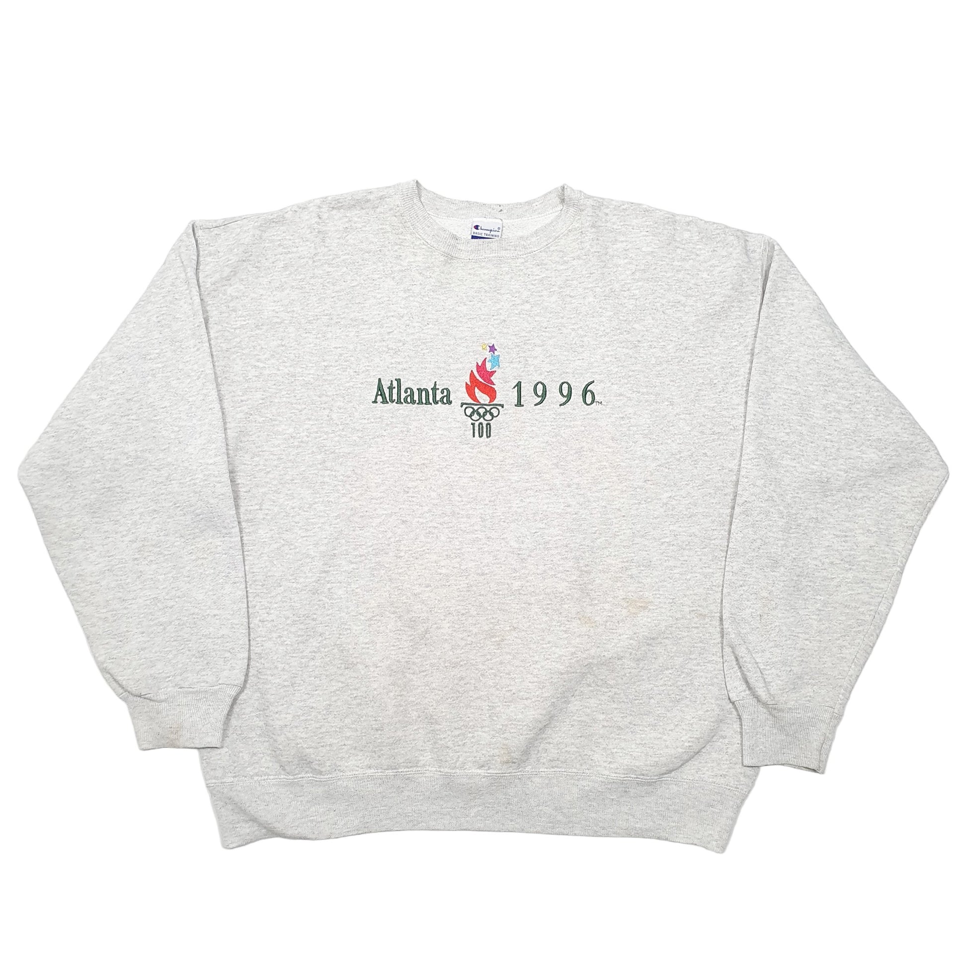 Mens Grey Champion Atlanta Olympics 1996 Vintage Crewneck Jumper