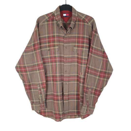 Tommy Hilfiger Long Sleeve Regular Fit Check Shirt Brown