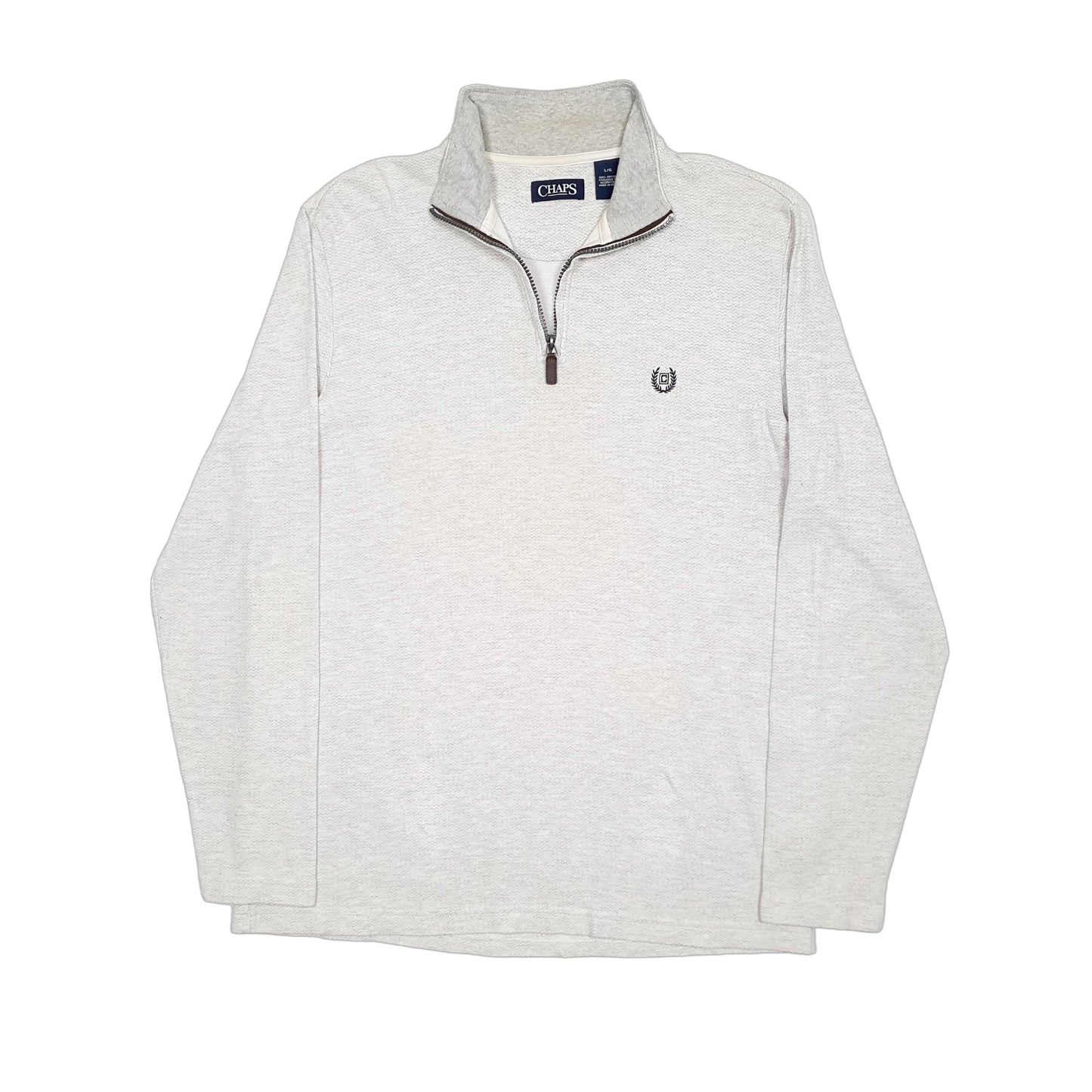 Mens Grey Chaps  Quarter Zip Jumper