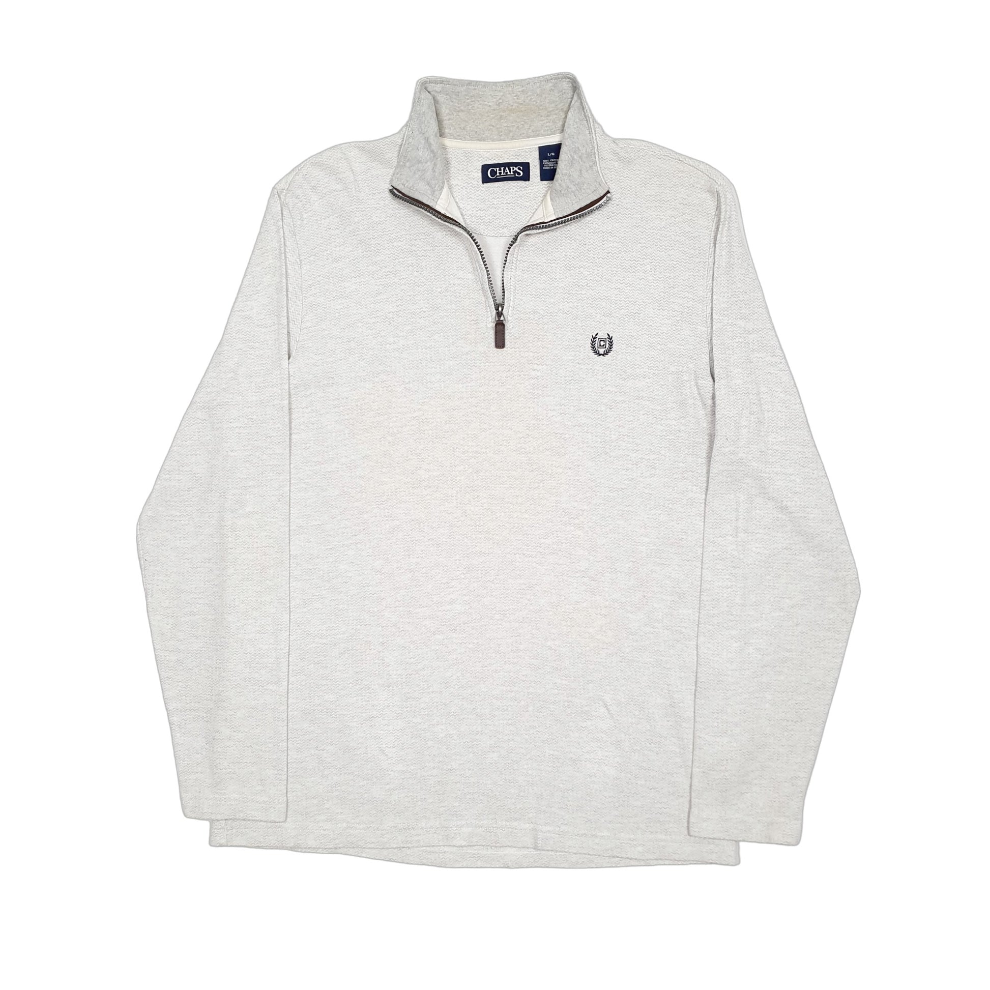 Mens Grey Chaps  Quarter Zip Jumper