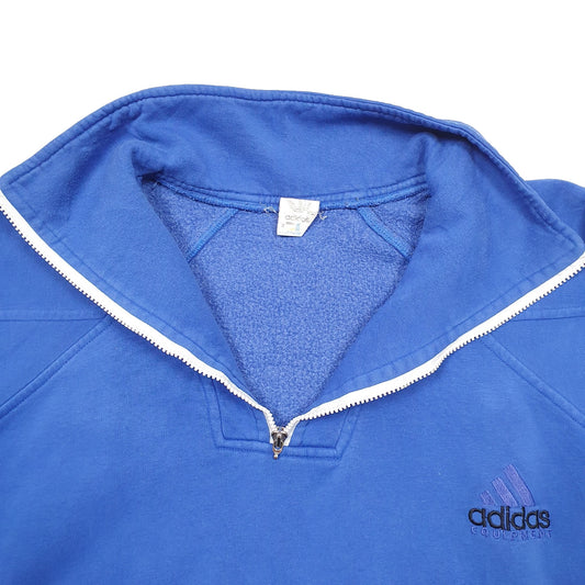 Mens Blue Adidas Equipment Quarter Zip Jumper