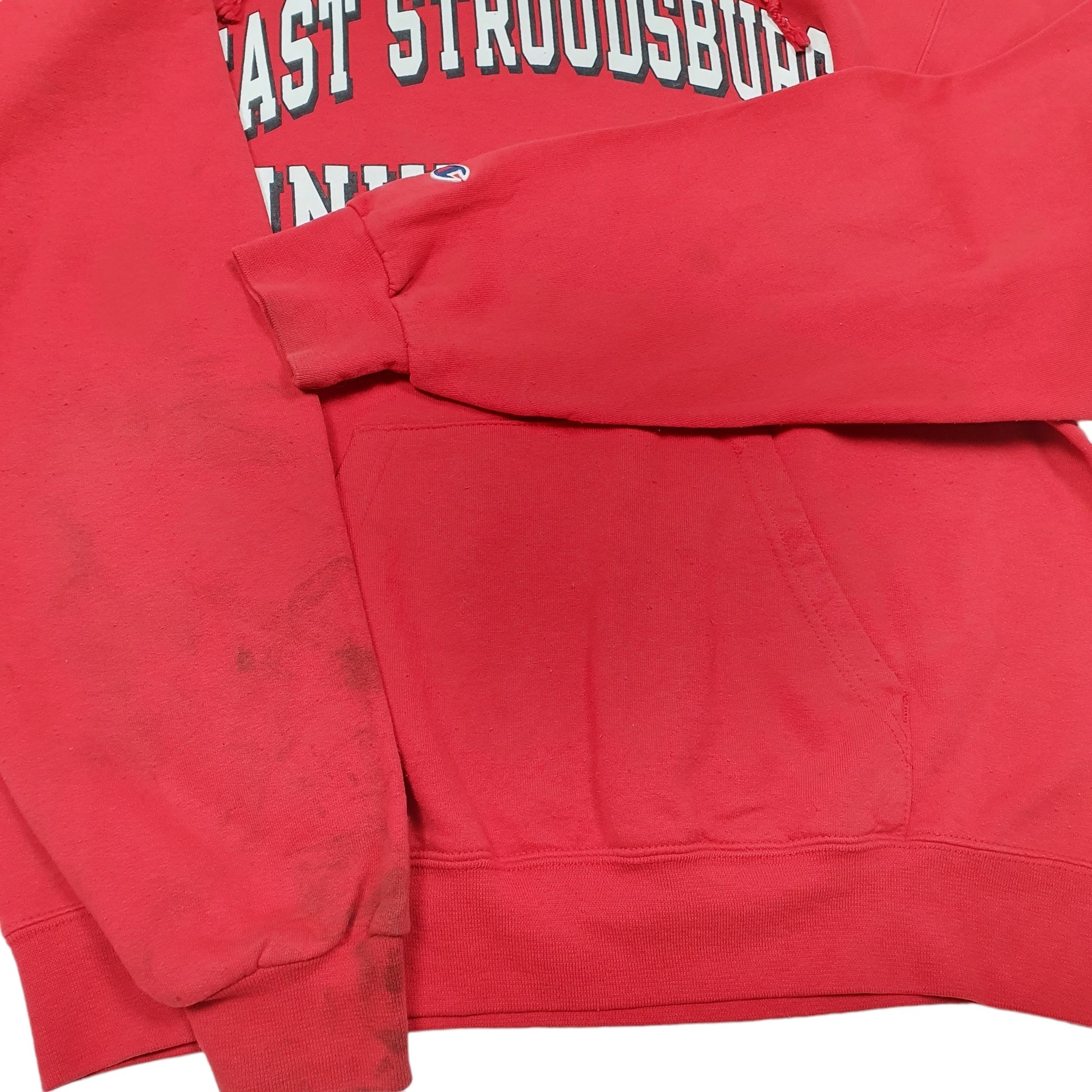 Mens Red Champion East Strousberg University Hoodie Jumper