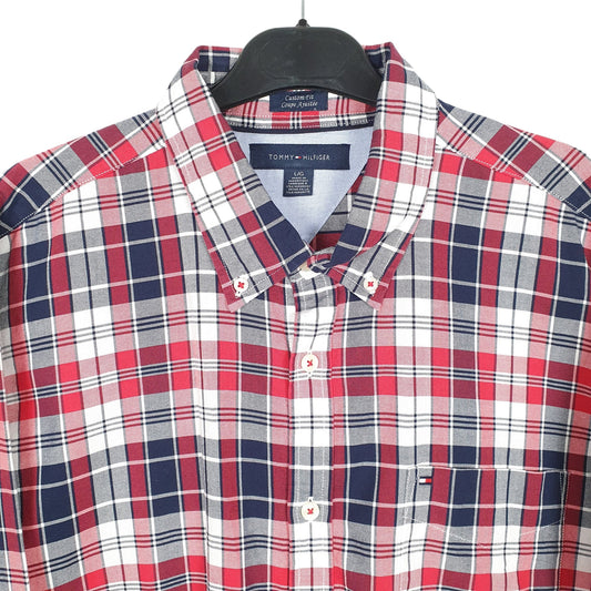Tommy Hilfiger Long Sleeve Regular Fit Check Shirt Red