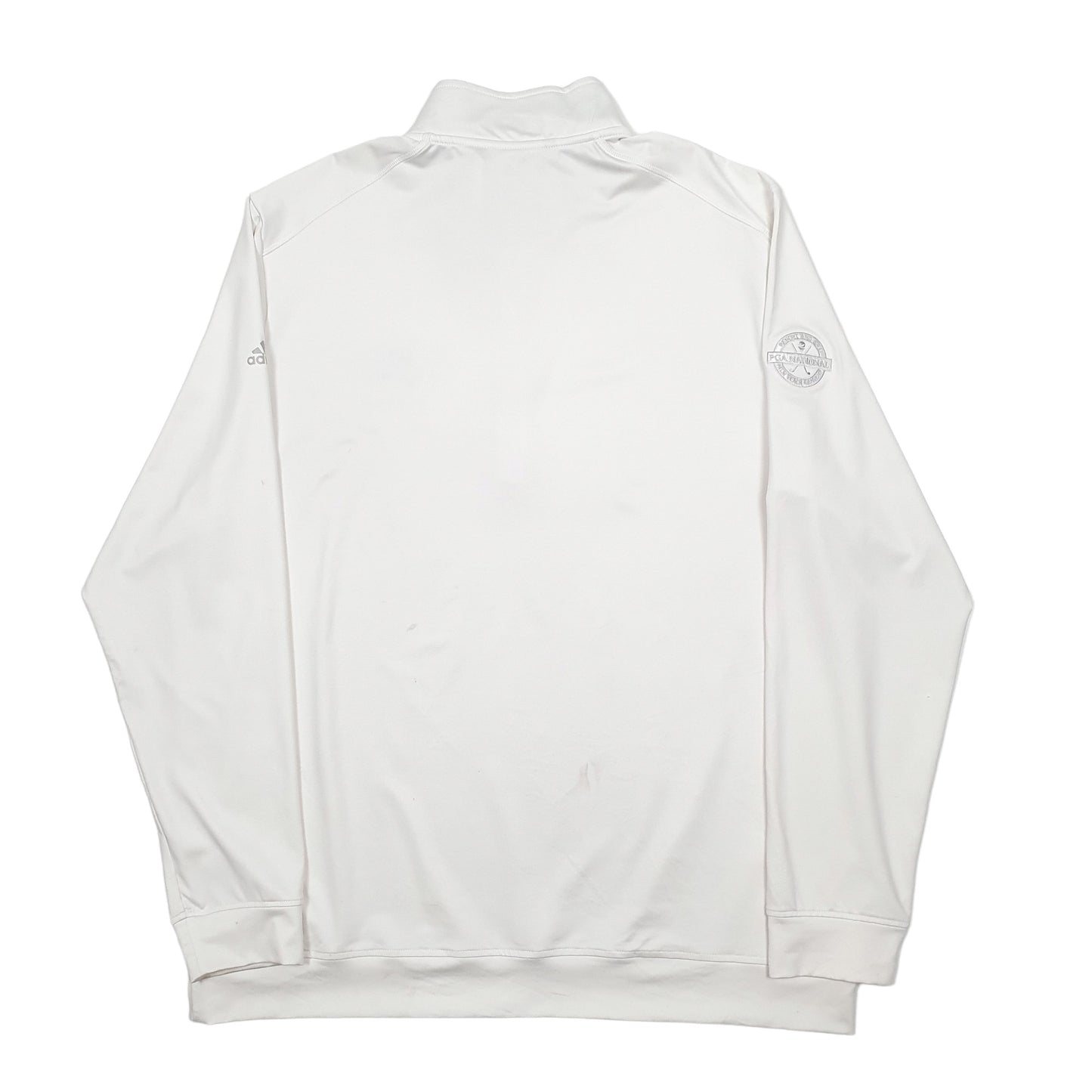 Mens Cream Adidas PGA Golf Palm Springs Quarter Zip Jumper