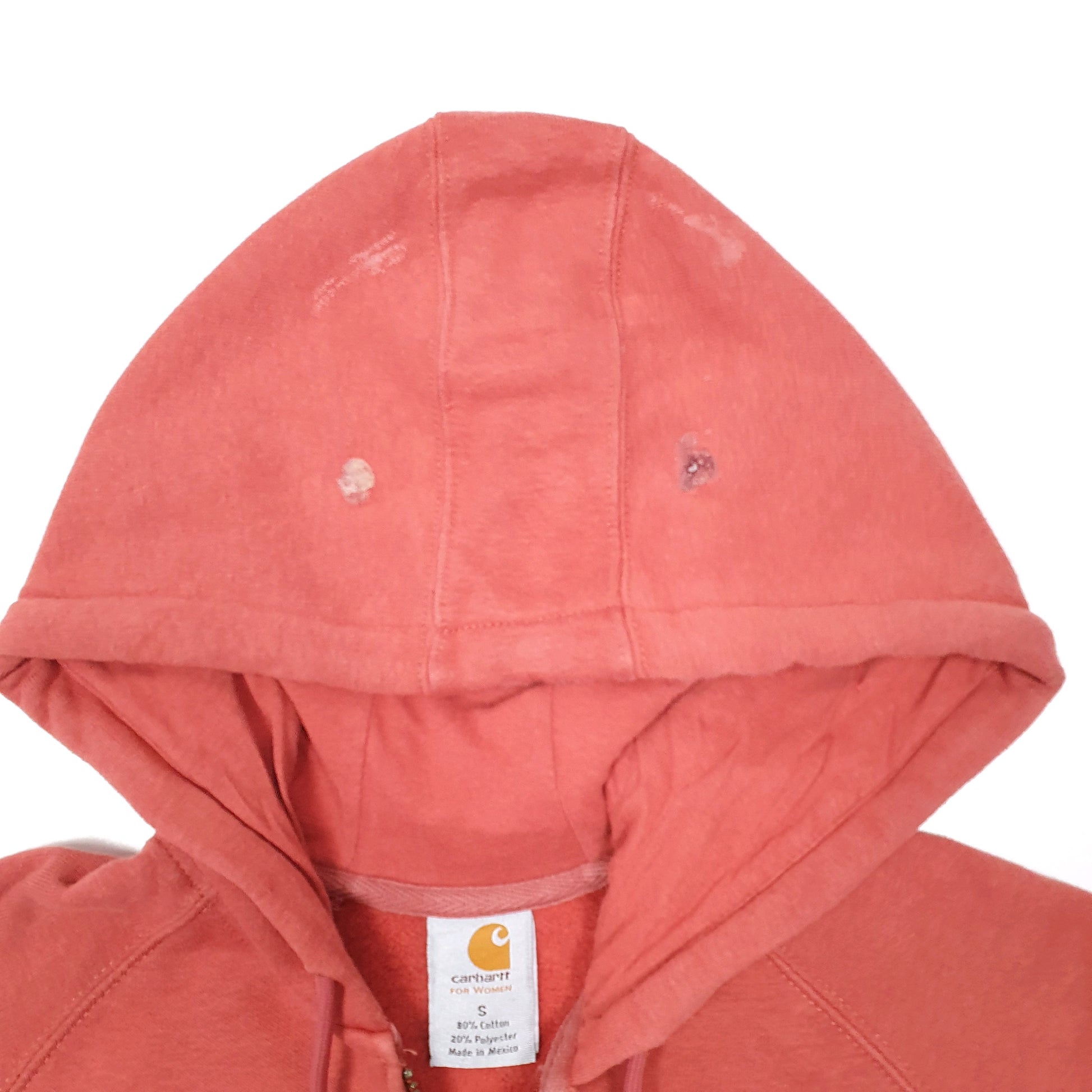 Womens Red Carhartt Hoodie Work Wear Full Zip Jumper