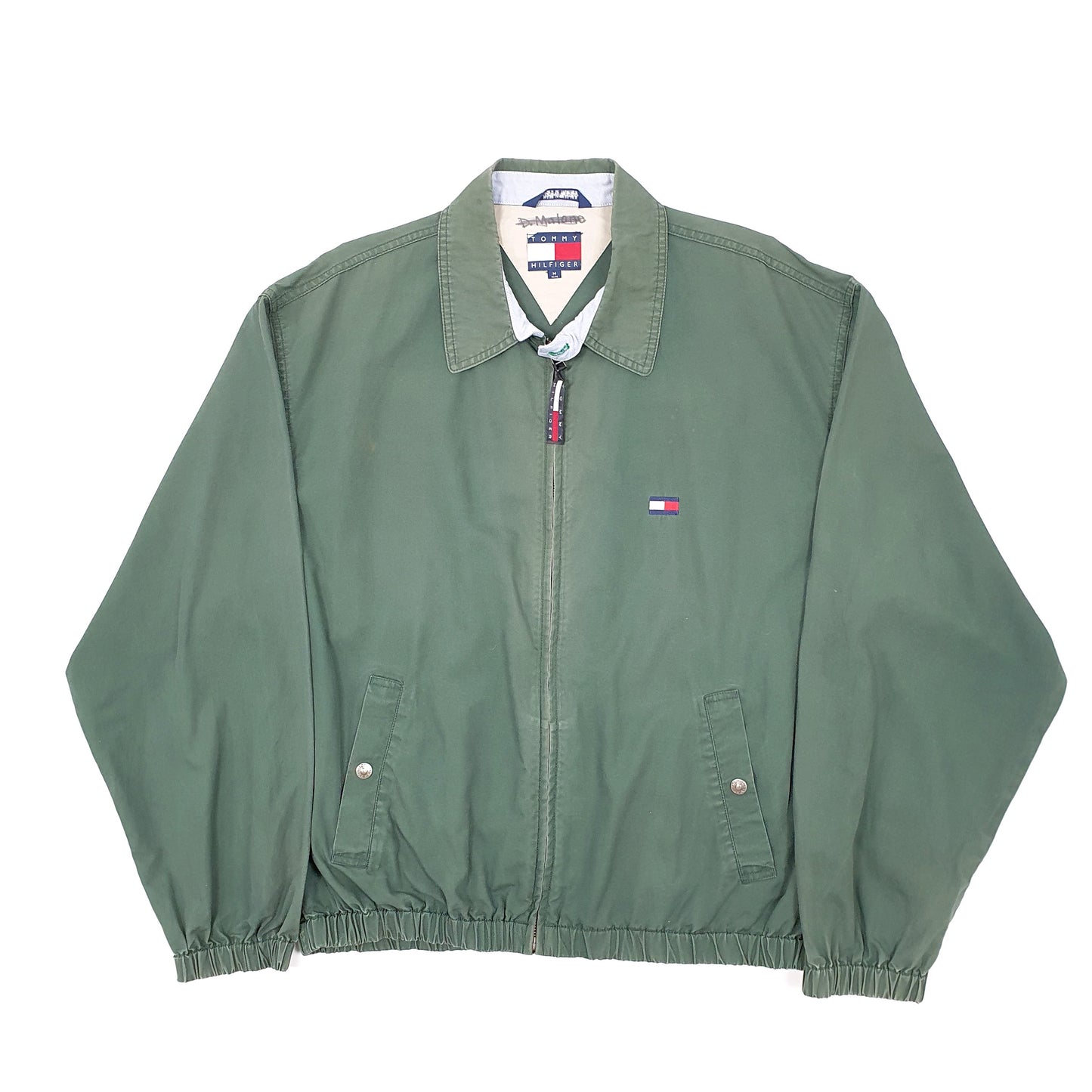 Mens Green Tommy Hilfiger Vintage Harrington Jacket Coat