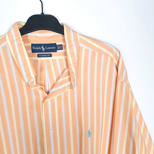 Polo Ralph Lauren Long Sleeve Classic Fit Striped Shirt Orange