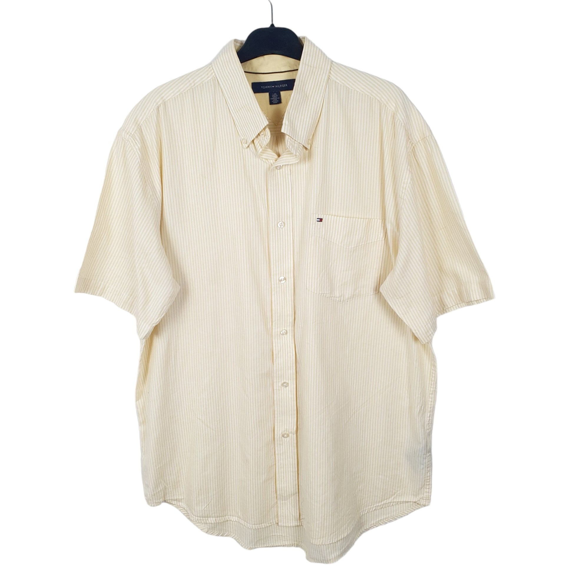 Tommy Hilfiger Short Sleeve Regular Fit Striped Shirt Yellow