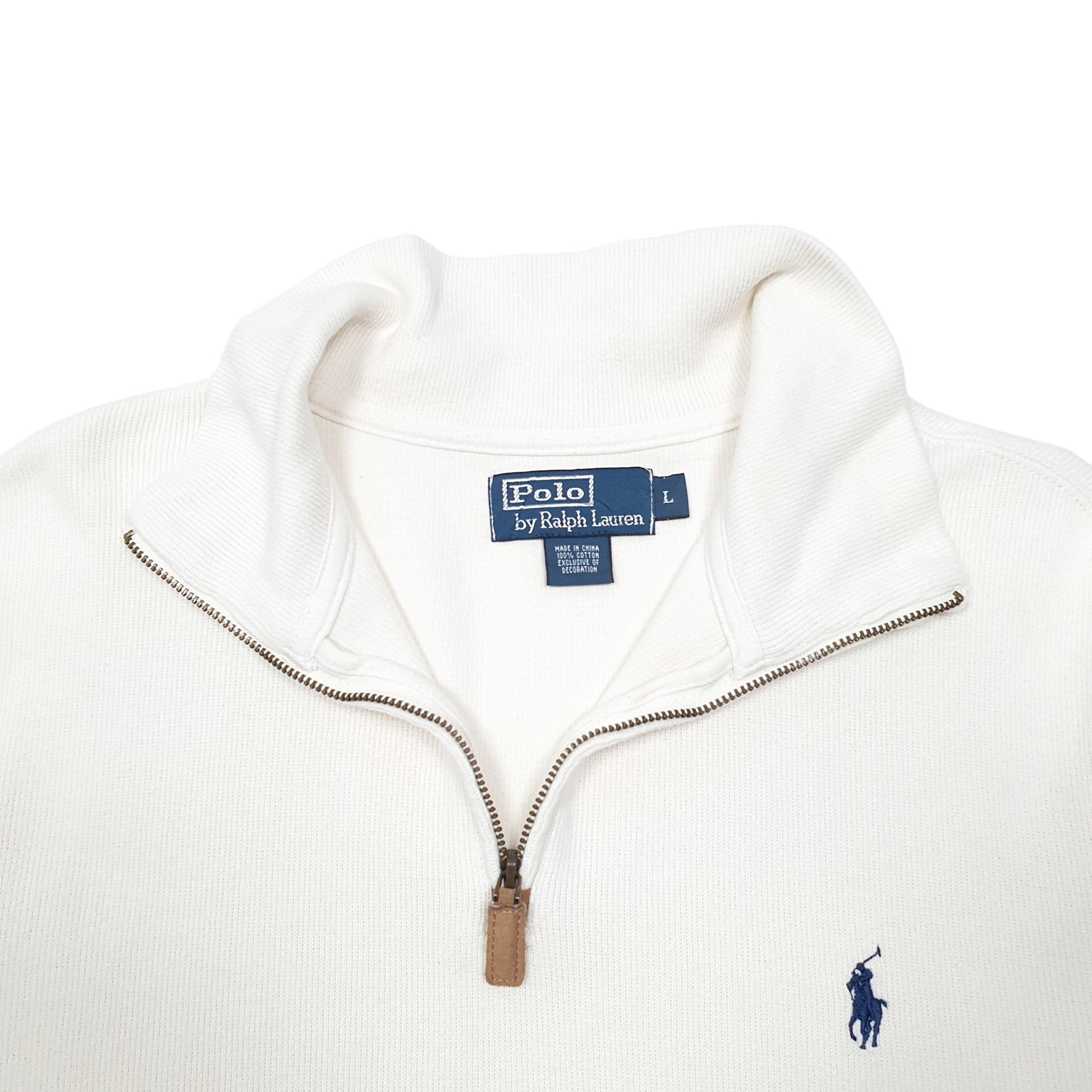 Mens Cream Polo Ralph Lauren  Quarter Zip Jumper