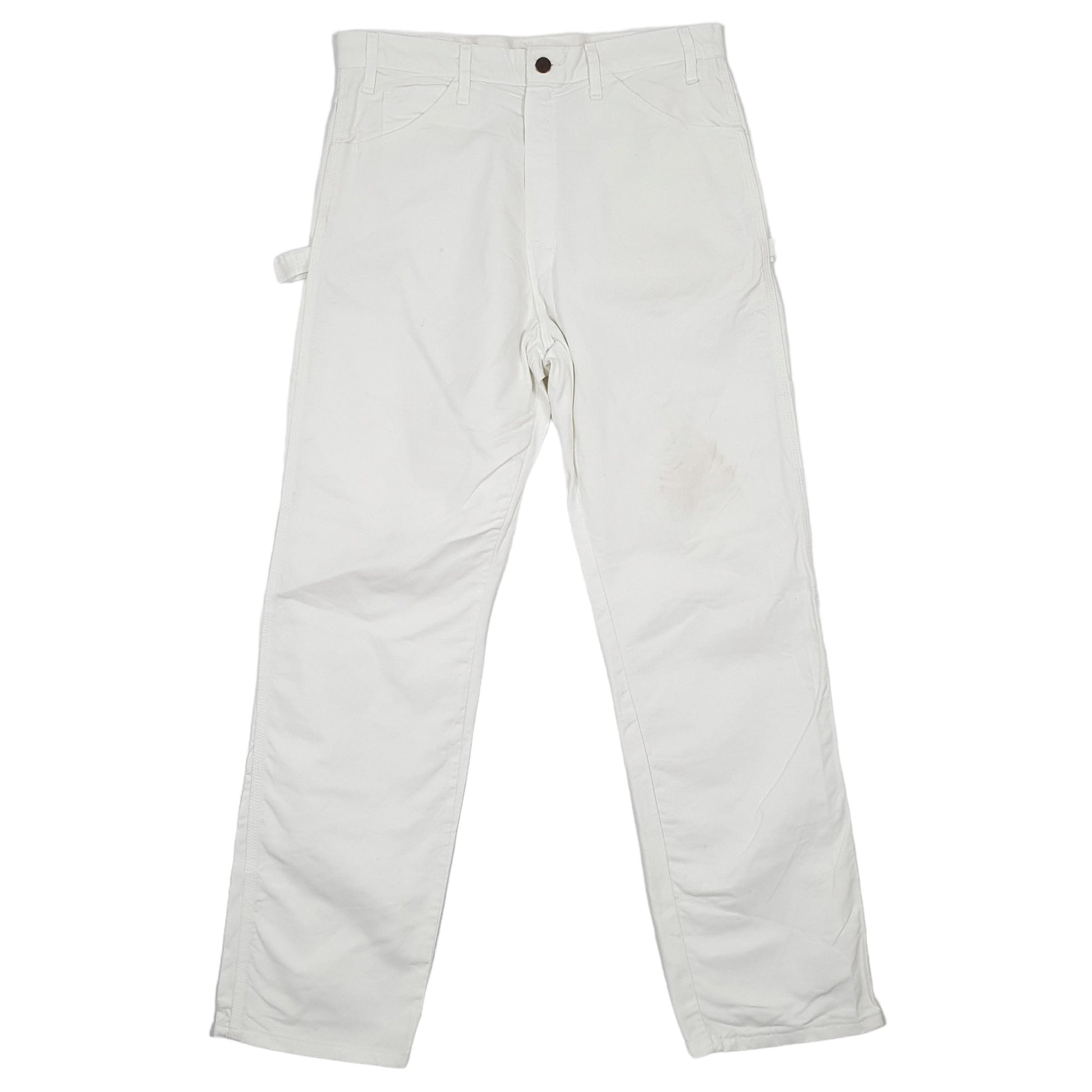 Mens Dickies White Carpenter Trousers W34 L31 White