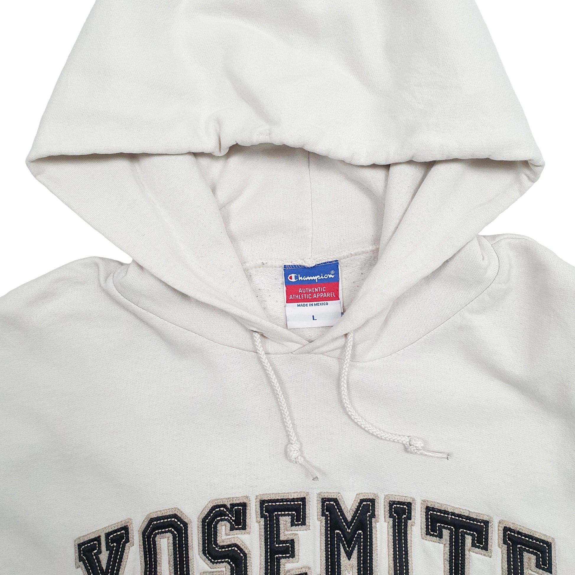 Mens Cream Champion USA College Yosemite National Park Hoodie Jumper