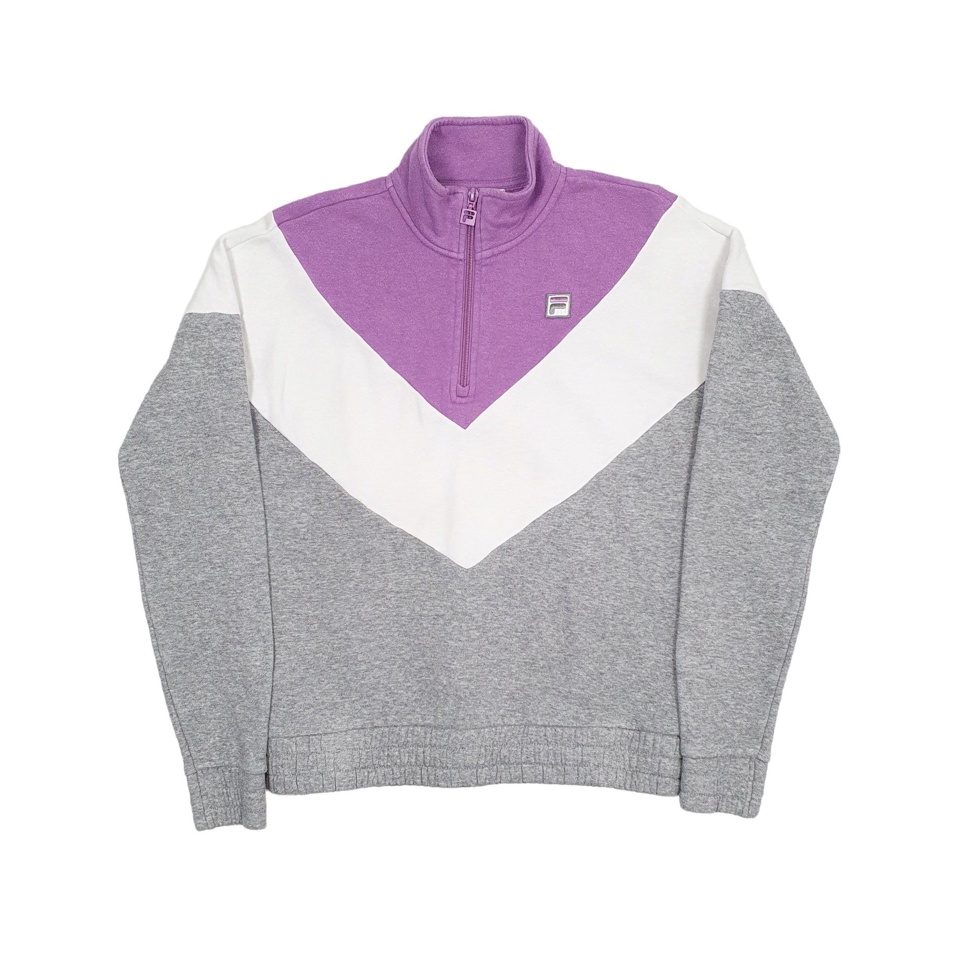 Mens Grey Fila Retro Quarter Zip Jumper