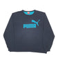 Mens Navy Puma Spellout Crewneck Jumper