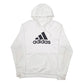 Mens White Adidas Spellout Hoodie Jumper
