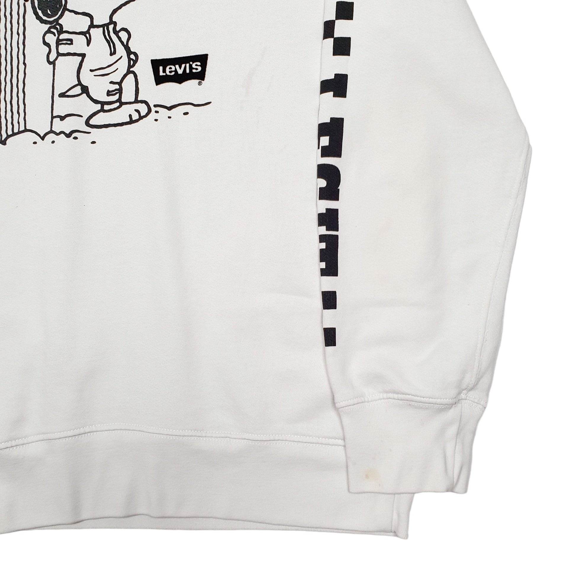 Mens White Levis Snoopy Crewneck Jumper