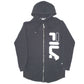 Mens Black Fila Hoodie Spellout Full Zip Jumper
