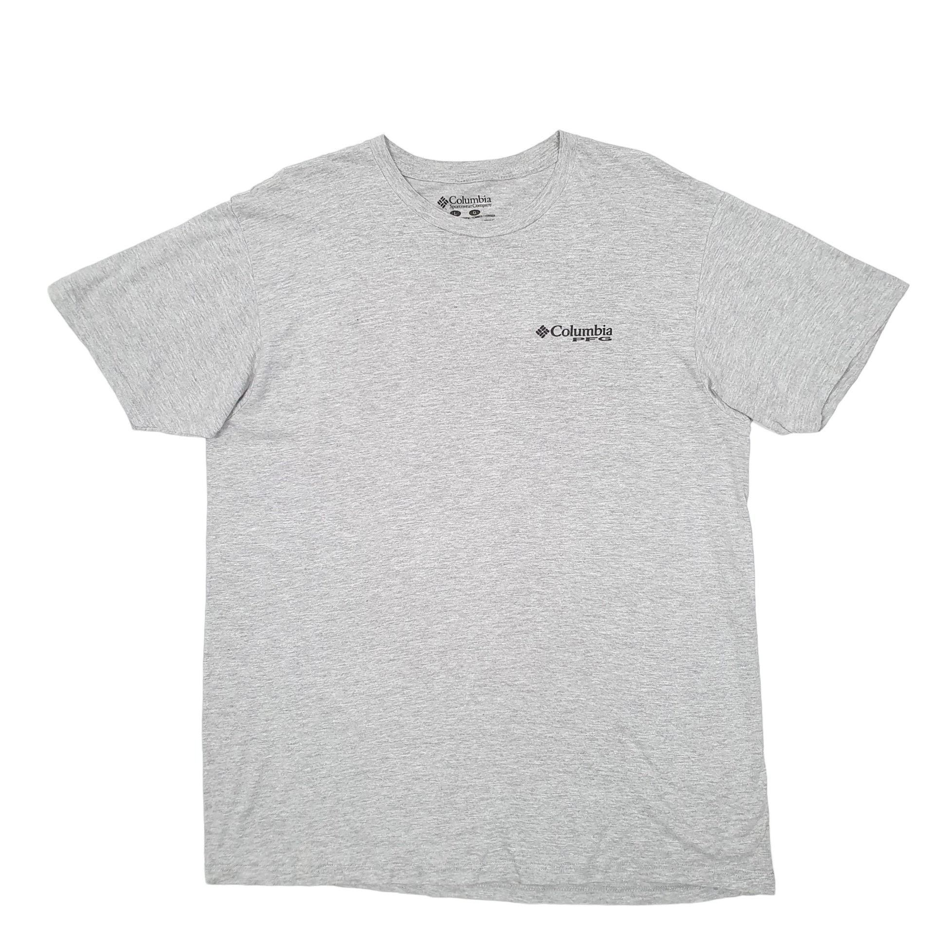 Mens Grey Columbia Sportswear Performance Fishing Gear PFG Short Sleeve T Shirt