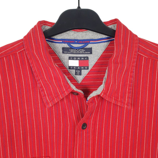 Tommy Hilfiger Flannel Overshirt Shacket Long Sleeve Regular Fit Striped Shirt