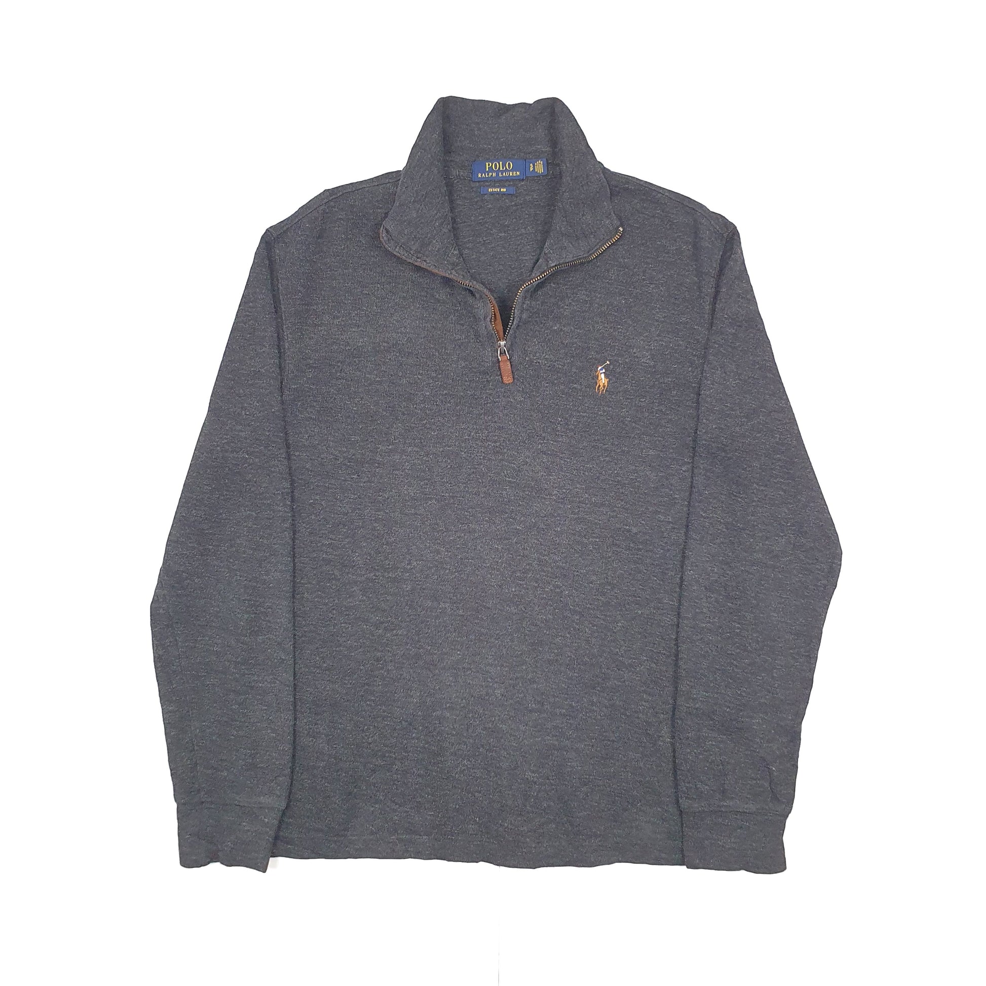 Polo Ralph Lauren Estate Rib Quarter Zip S Grey