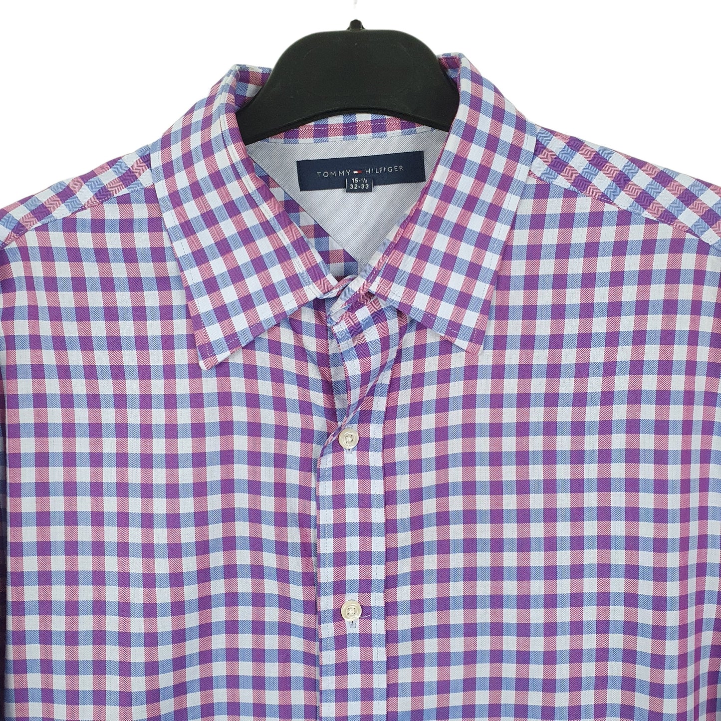 Tommy Hilfiger Long Sleeve Regular Fit Check Shirt Purple