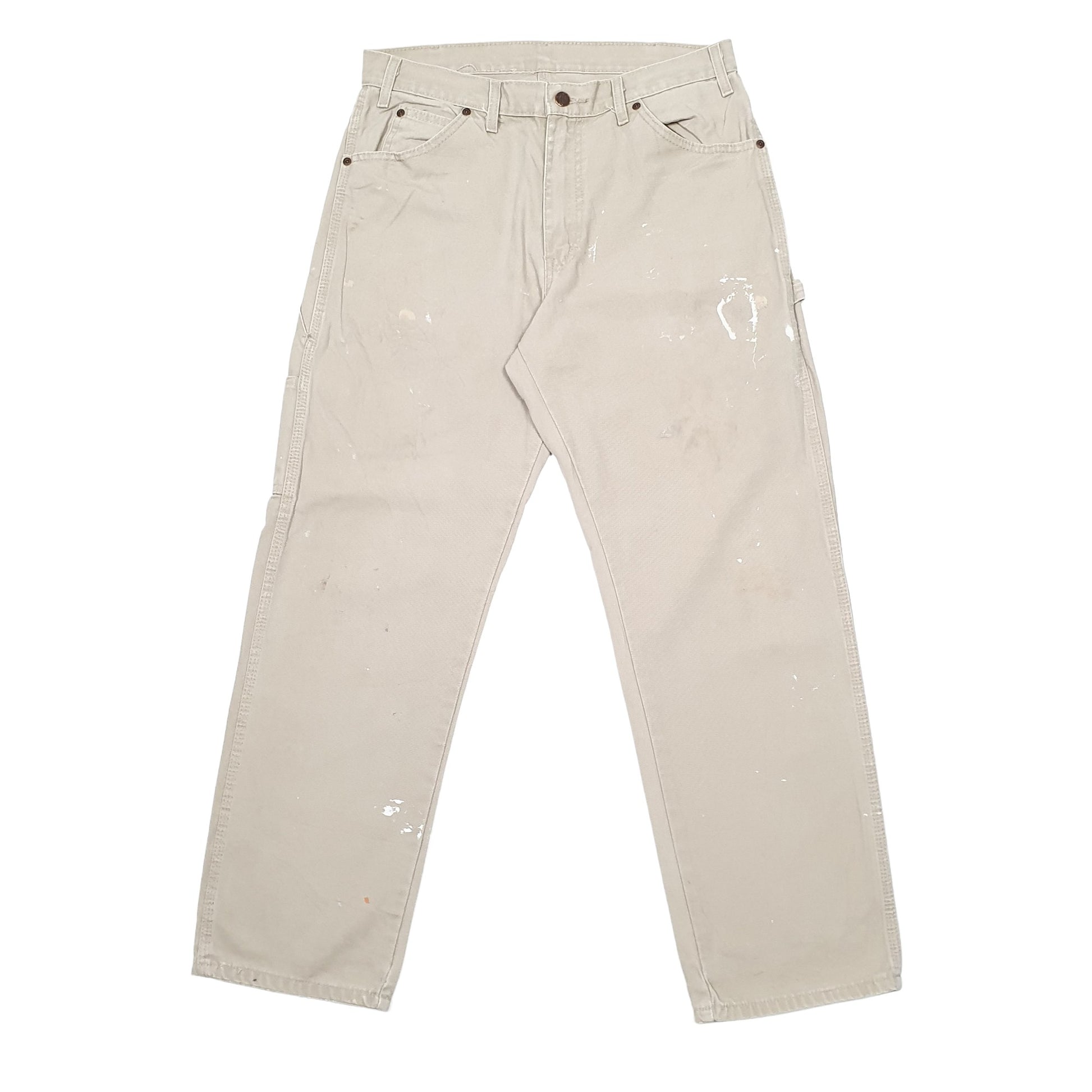 Mens Beige Dickies  Carpenter Trousers
