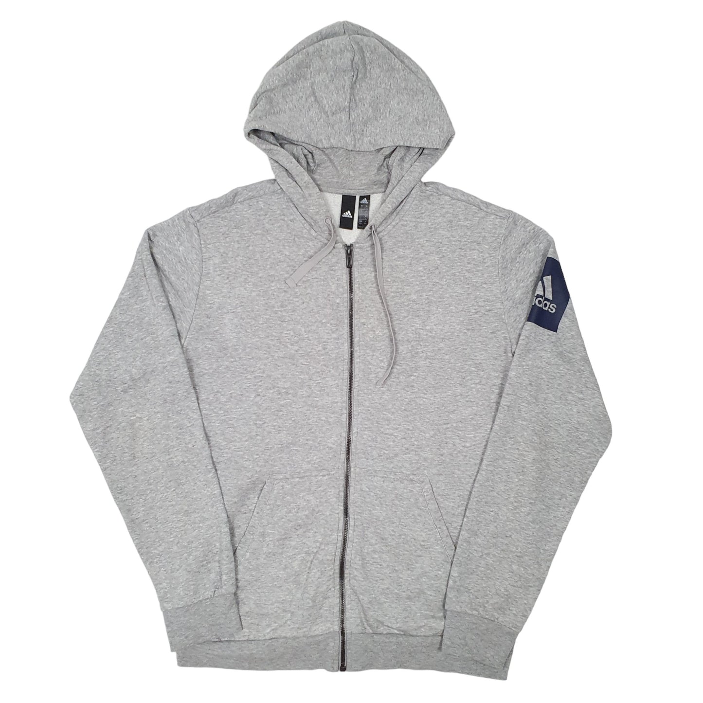 Mens Grey Adidas Hoodie Full Zip Jumper