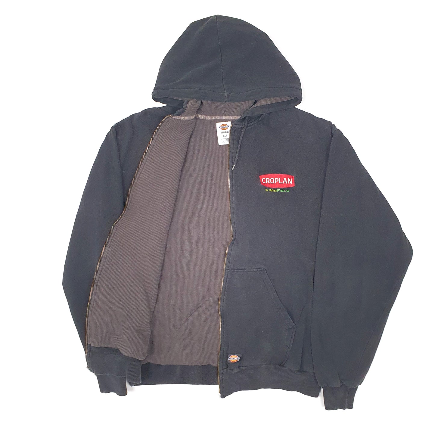 Mens Black Dickies Hoodie Workwear Full Zip Jumper