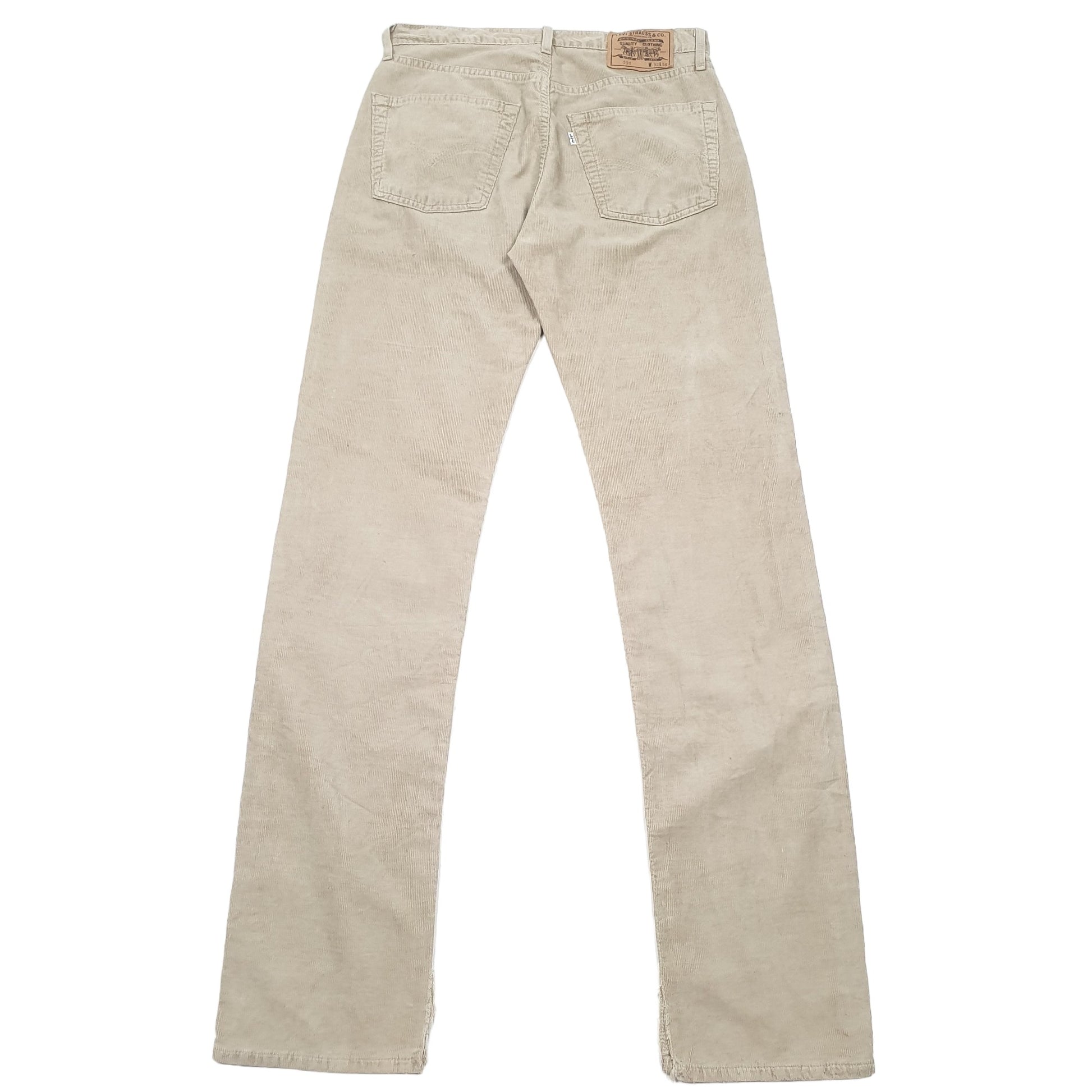Mens Beige Levis 551 Corduroy Trousers