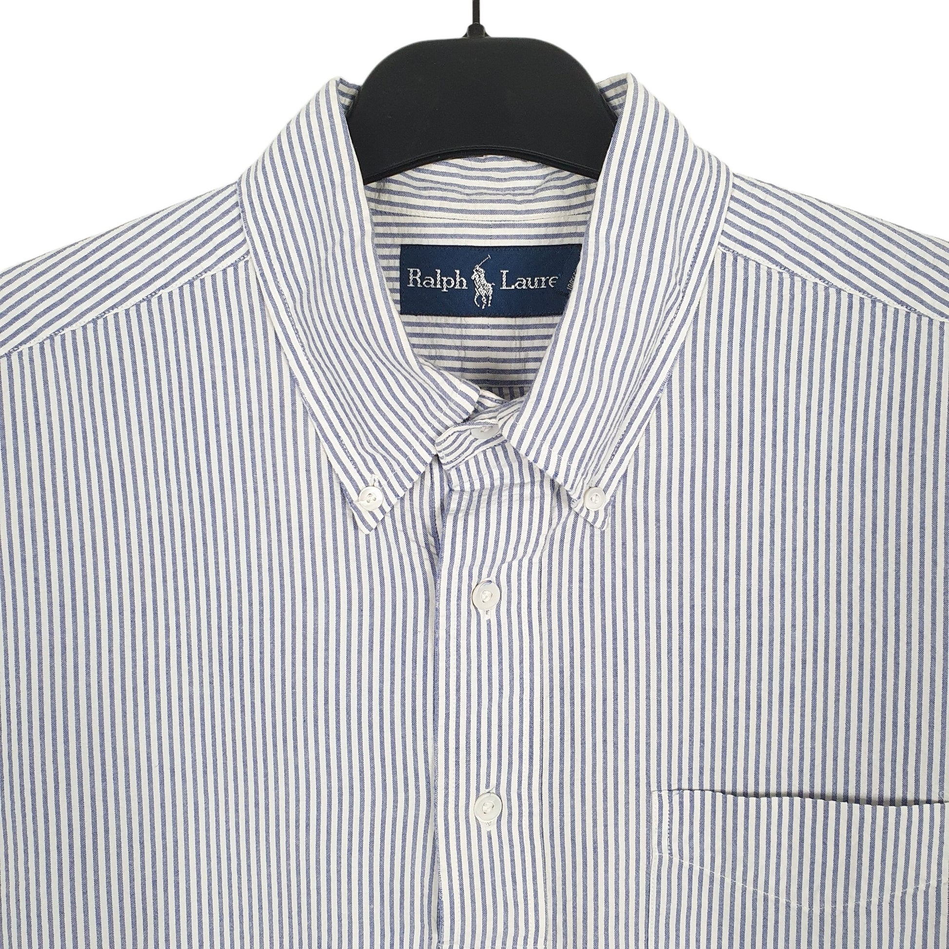 Ralph Lauren Short Sleeve Regular Fit Pinstripe Shirt White