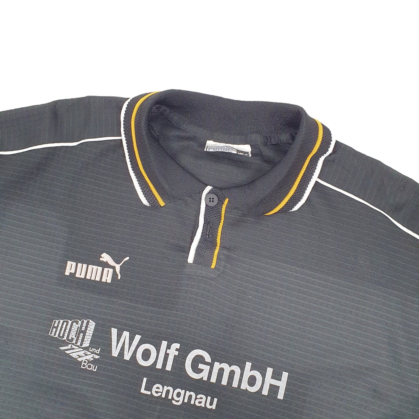 Puma German Football Short Sleeve Polyester Polo Shirt Black