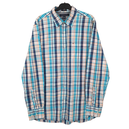 Tommy Hilfiger Long Sleeve Custom Fit Check Shirt Blue