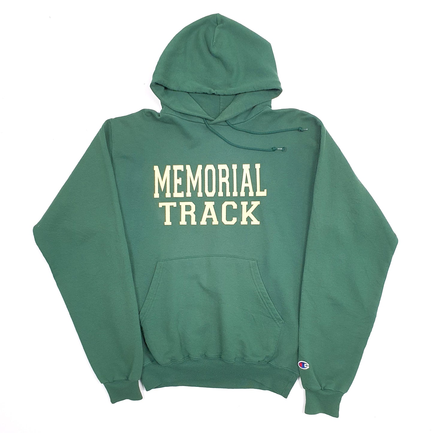 Mens Green Champion Memorial Track USA College Hoodie Jumper