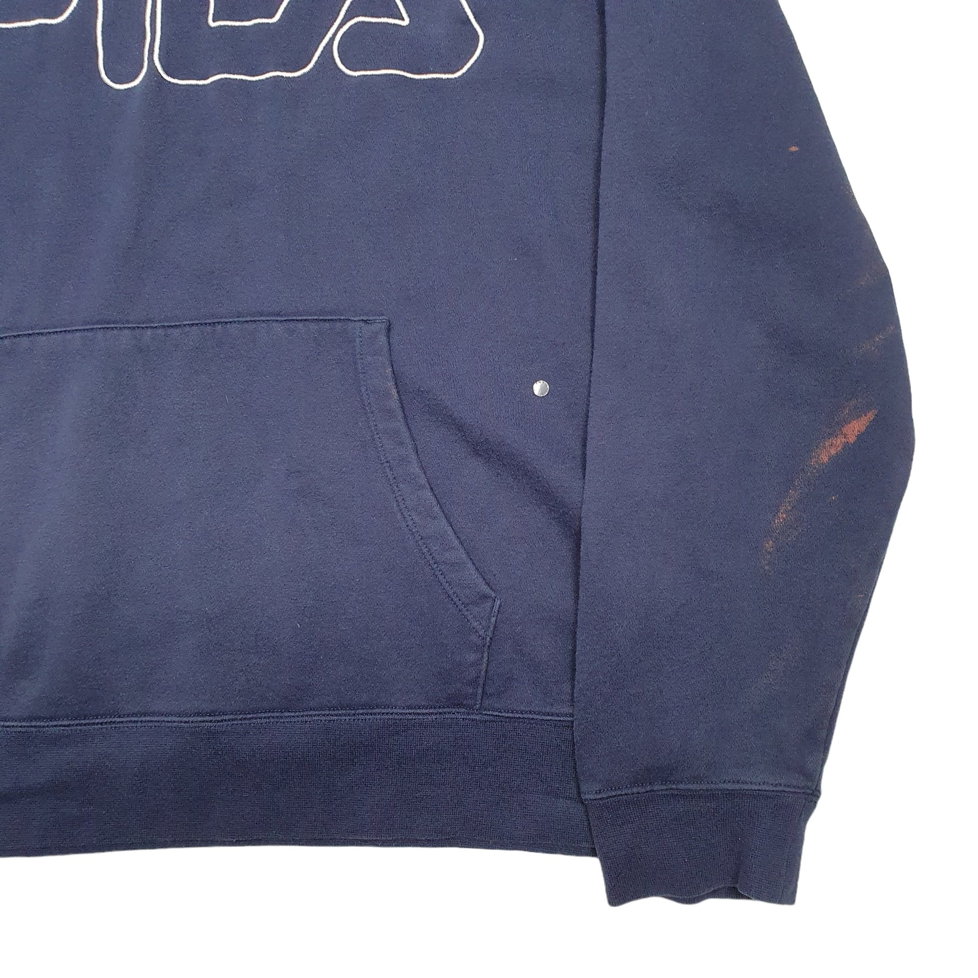 Mens Navy Fila Spellout Hoodie Jumper