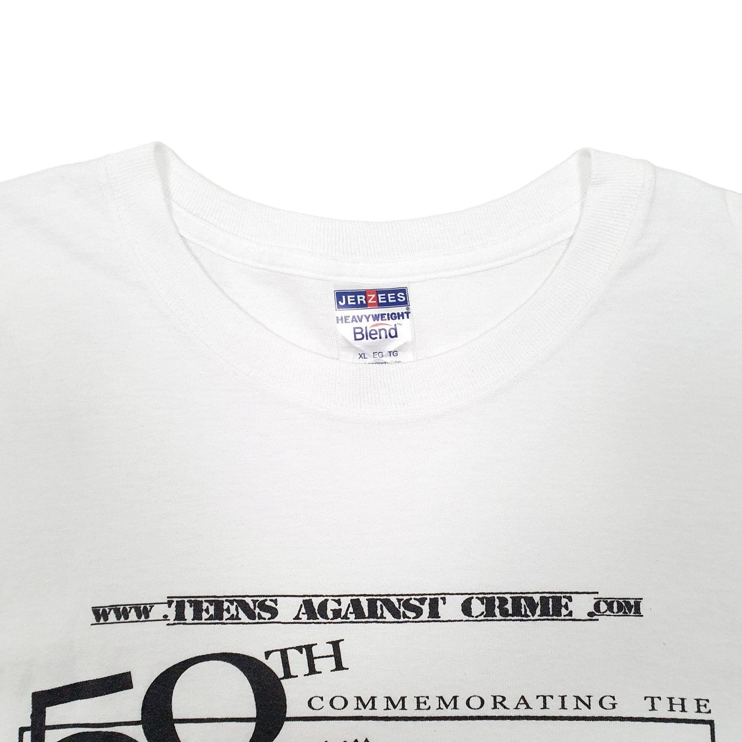 Mens White Jerzees Teens Against Crime 2013 March on Washington Short Sleeve T Shirt
