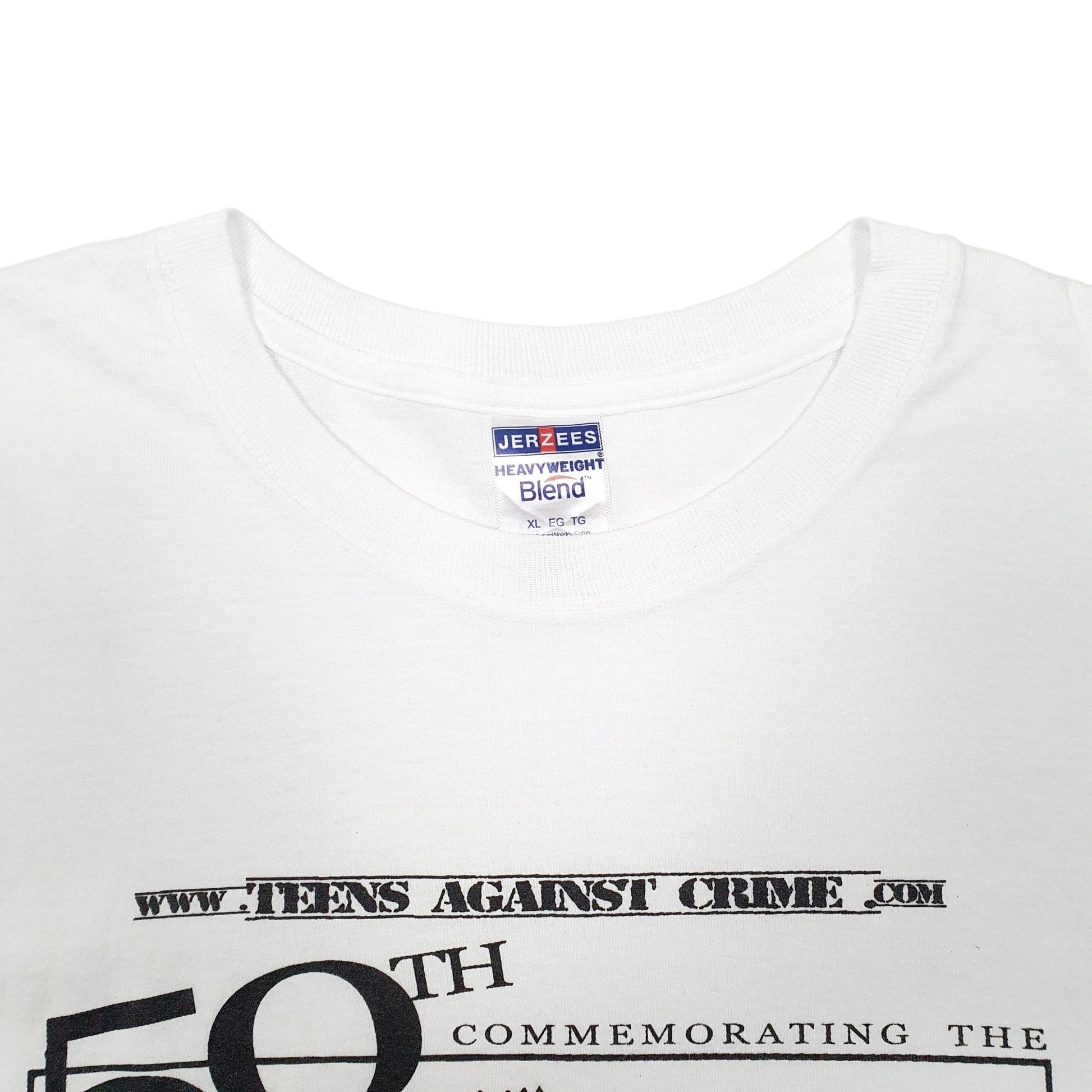 Mens White Jerzees Teens Against Crime 2013 March on Washington Short Sleeve T Shirt