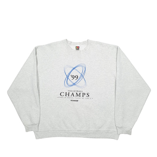 Mens Grey Fruit Of The Loom Volleyball USA Budlight Crewneck Jumper